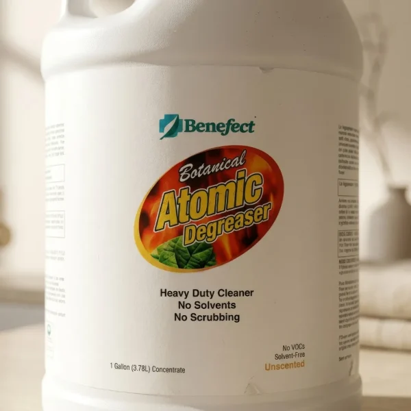 Benefect Atomic degreaser jug on a counter