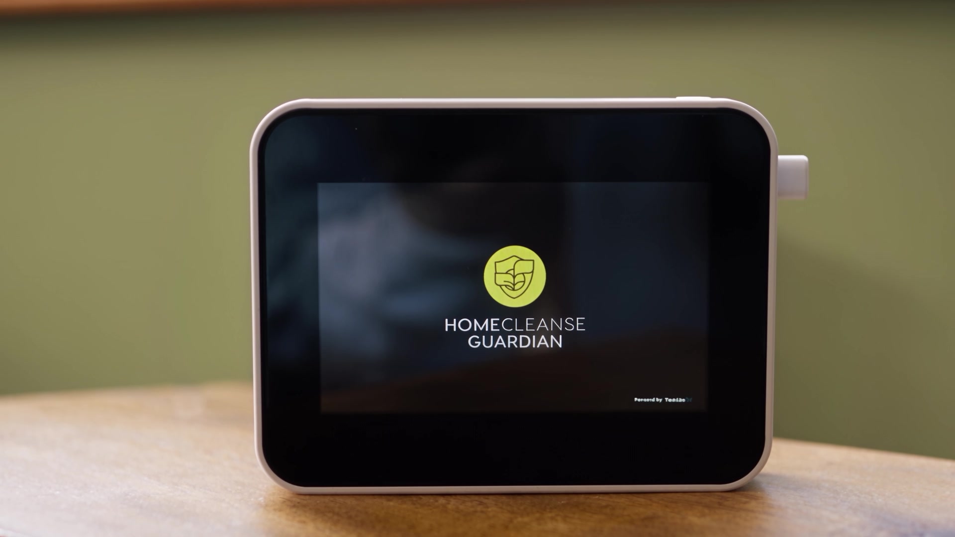 HomeCleanse Guardian air monitor in a living room